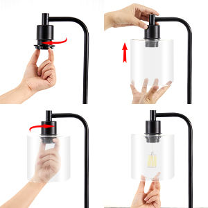 2x Pack Industrial Table Lamp with 2 USB Port