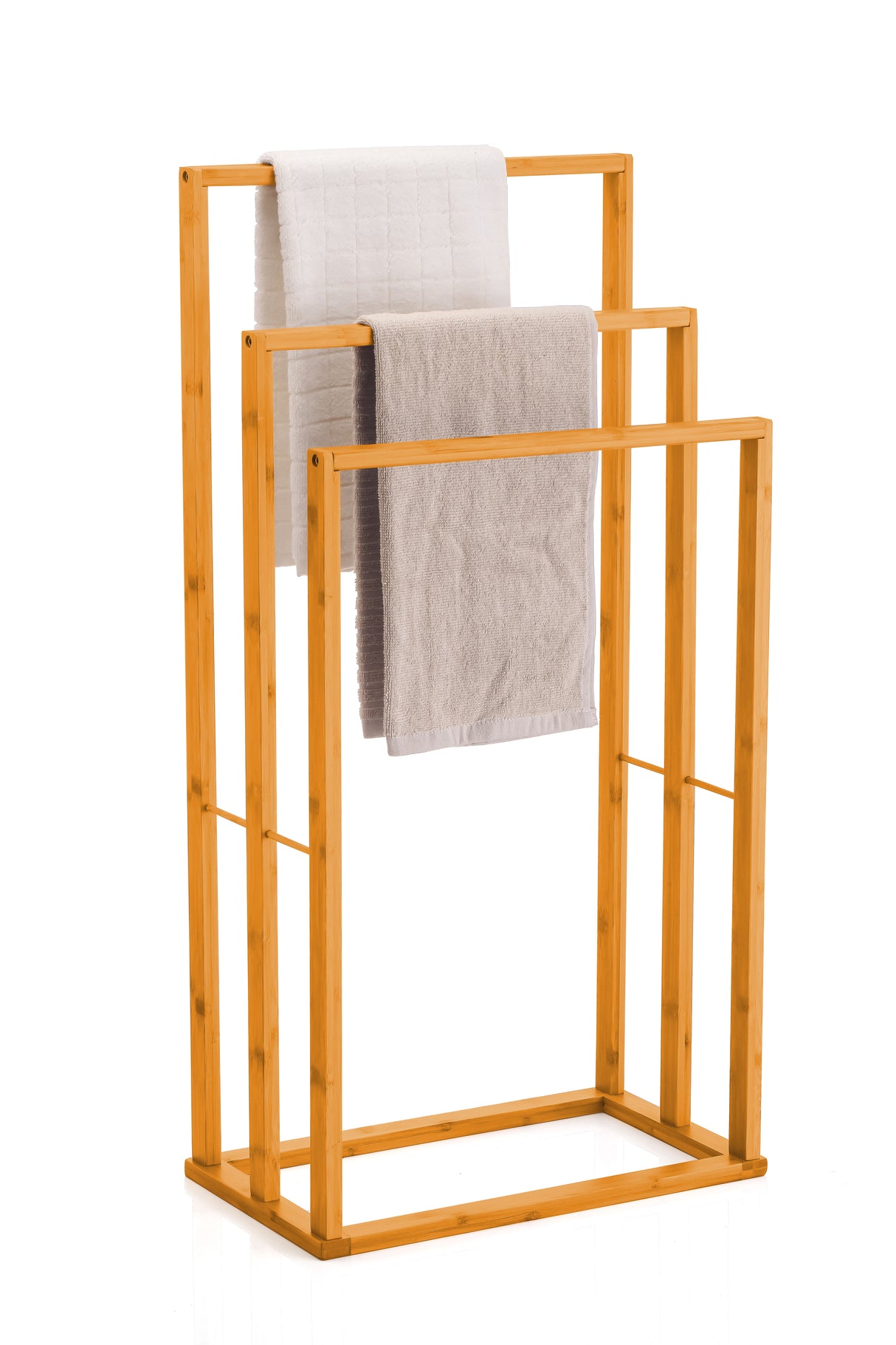 CARLA HOME Bamboo Towel Bar Holder Rack 3-Tier Free Standing for Bathroom. Towel Racks. Towel Rail Bathroom Accessory. Shower Hand Dish Towel. Towel Holder. Hand Towel Bar (Standard)
