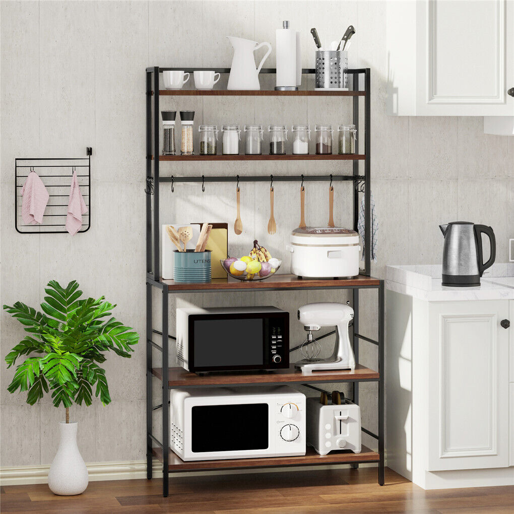5-Tier Baker's Rack Microwave Stand Storage Shelf 84.5cm