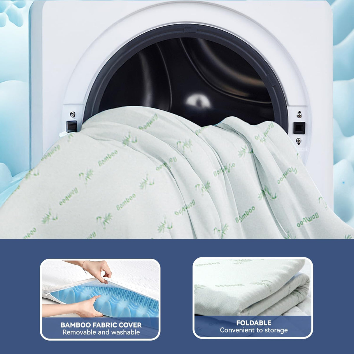 King Mattress Topper Memory Foam 7-Zone 8cm