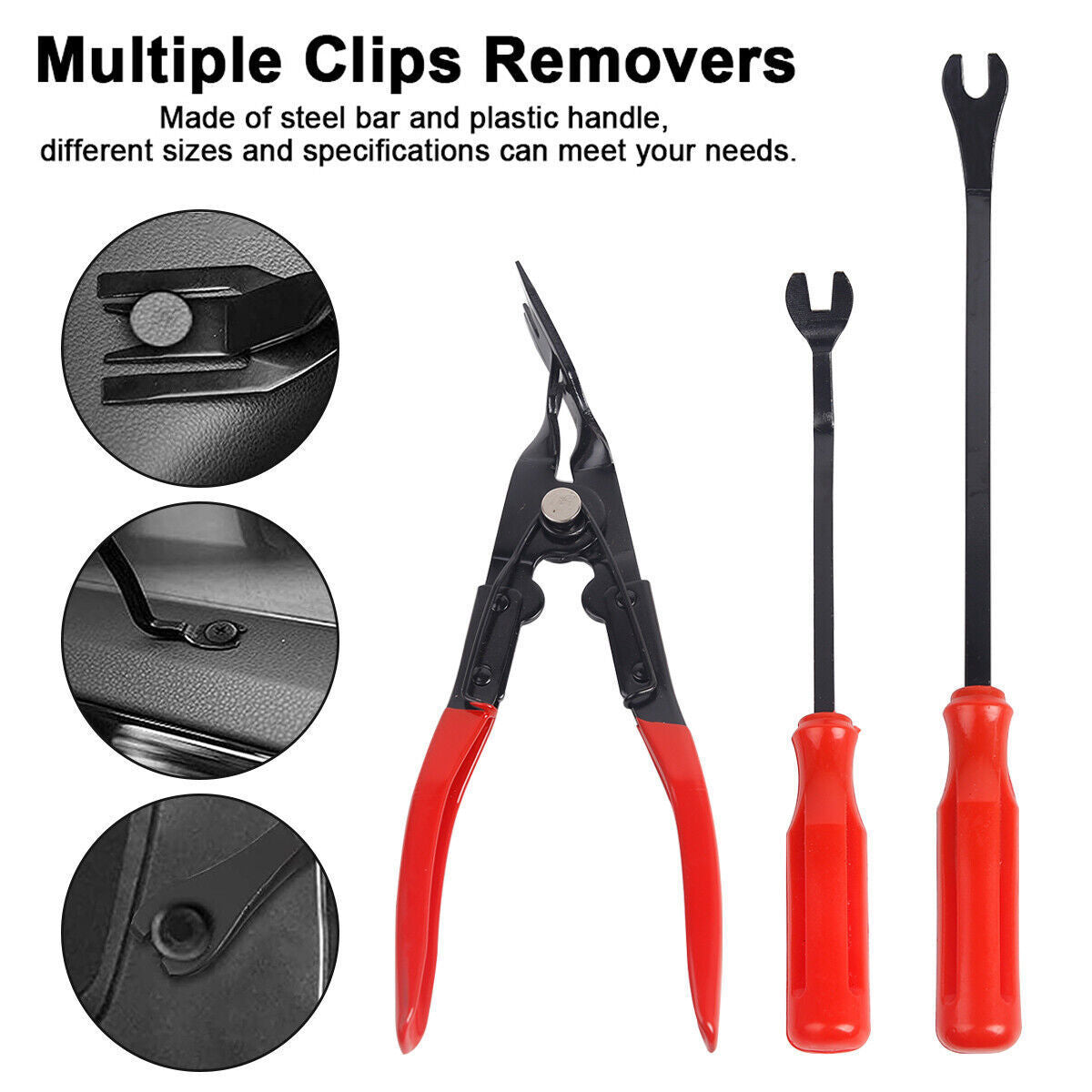 65pcs Car Trim Removal Tool Set Pry Bar Dash Kit