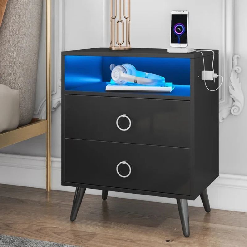 Amelia Modern LED Bedside table with USB
