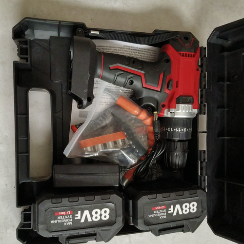 Cordless Drill w/2 Battery Heavy Duty Impact Driver Kit Brushless Hammer Set