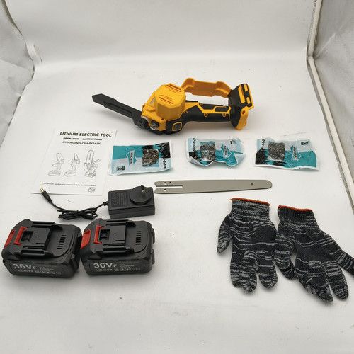 NEW 36V 8" Mini Cordless Electric Chainsaw 2XBattery Wood Cutter Rechargeable