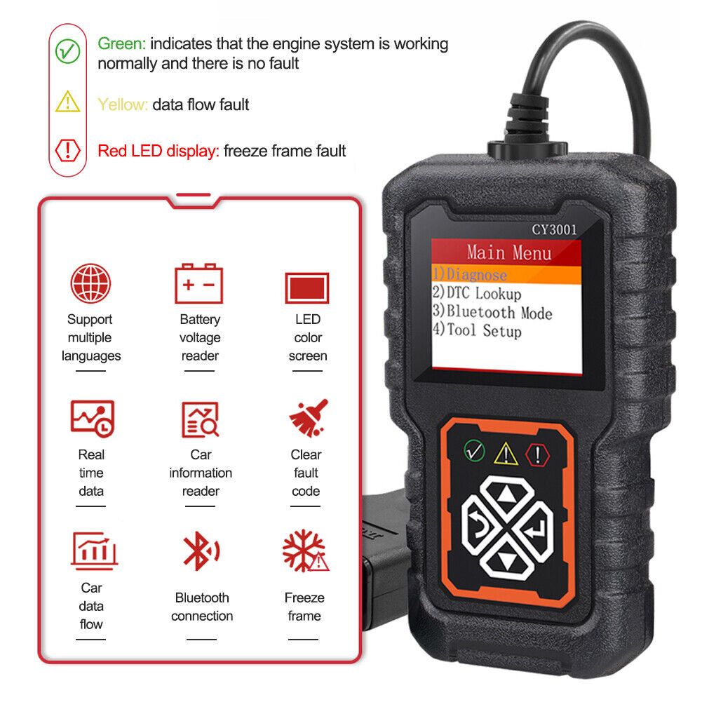 LAUNCH CY3001 Car OBD2 EOBD Scanner Auto Code Reader Engine Diagnostic Scan Tool