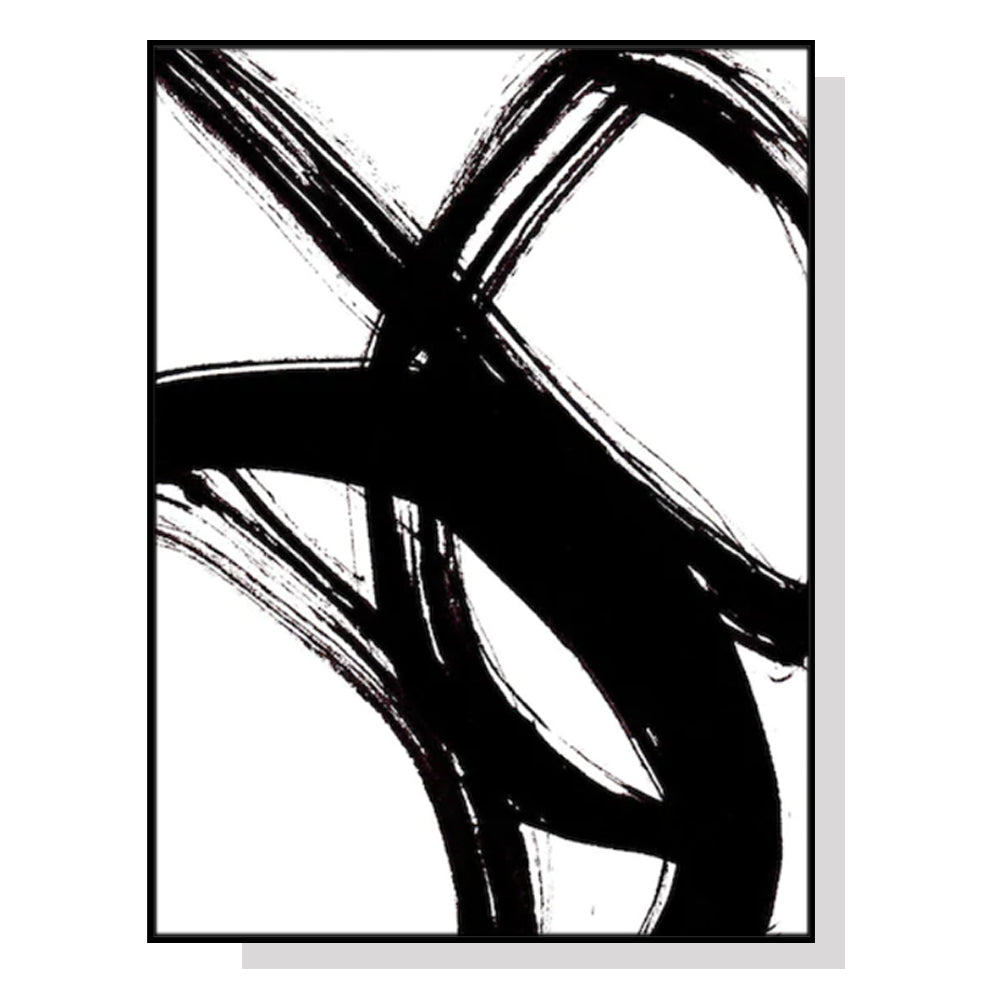 Wall Art 70cmx100cm Minimalist Black Artwork Black Frame Canvas