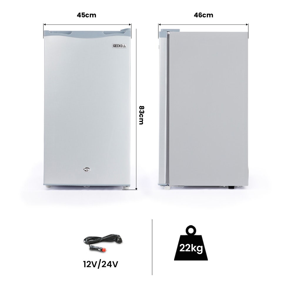 GECKO 95L Portable Upright Fridge Freezer Camping Caravans Bar Fridges Refrigerator 12V/24V/240V