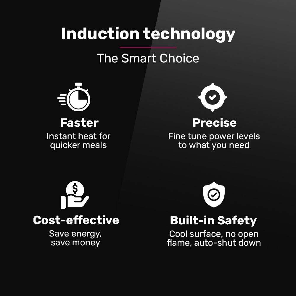 EUROCHEF Induction Benchtop Cooktop, 2000W, 9 Heat Levels, Fast Electric Portable Cooker, Touch Controls