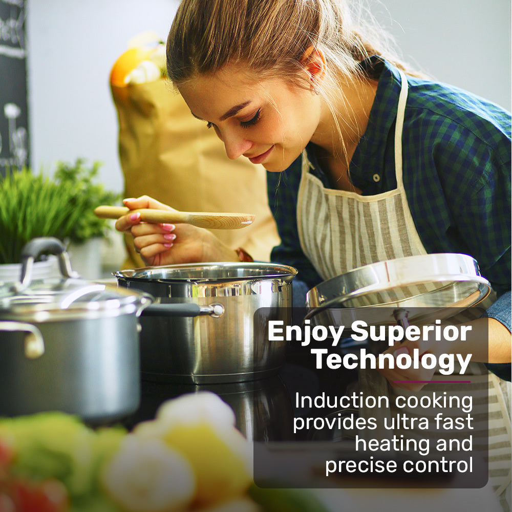 EUROCHEF 60cm 4 Zone Induction Cooktop, 7200W Electric, FlexZone Function, Touch Controls