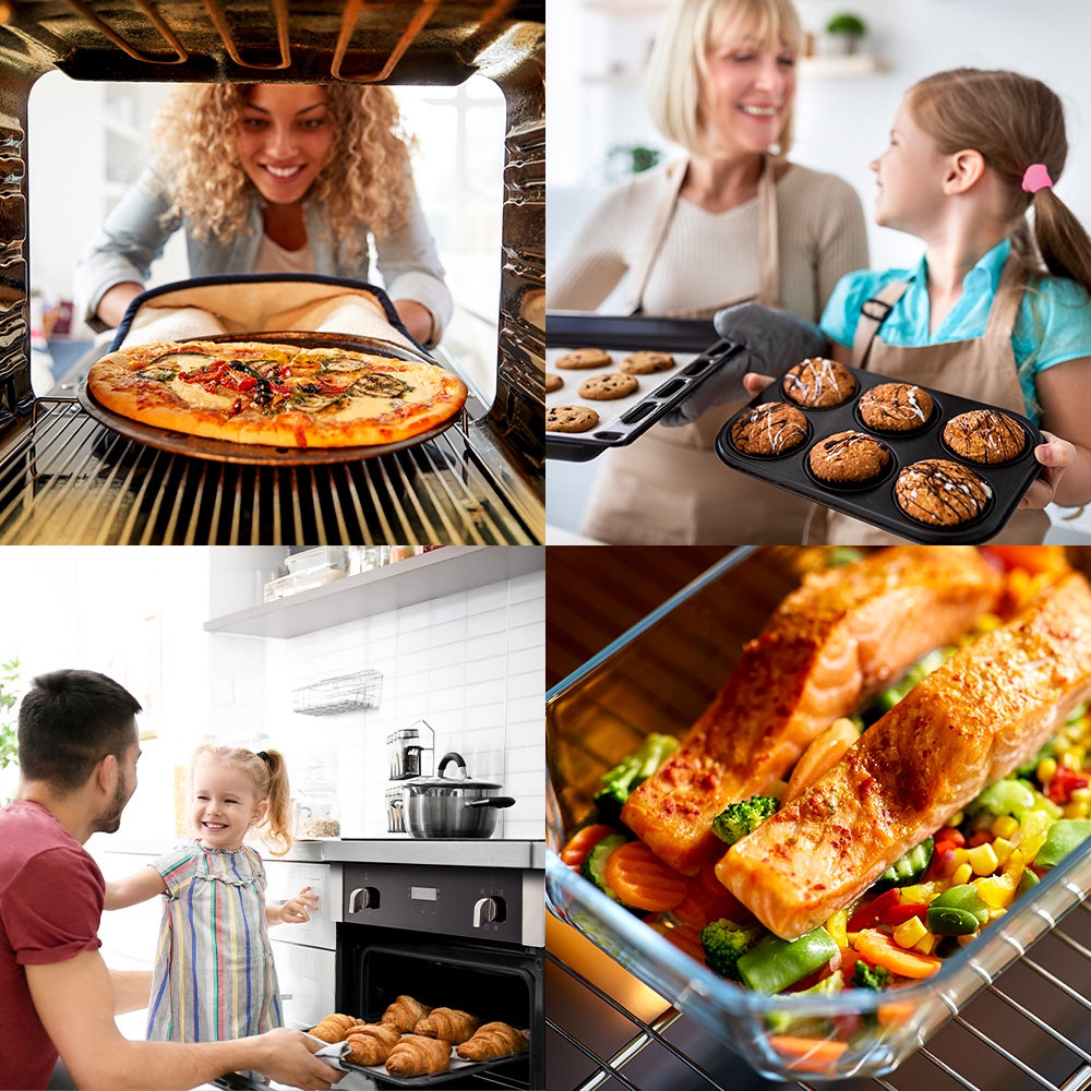 EuroChef 60cm Stainless Built-in 70L Grill 8 Function Fan Forced Electric Wall Oven