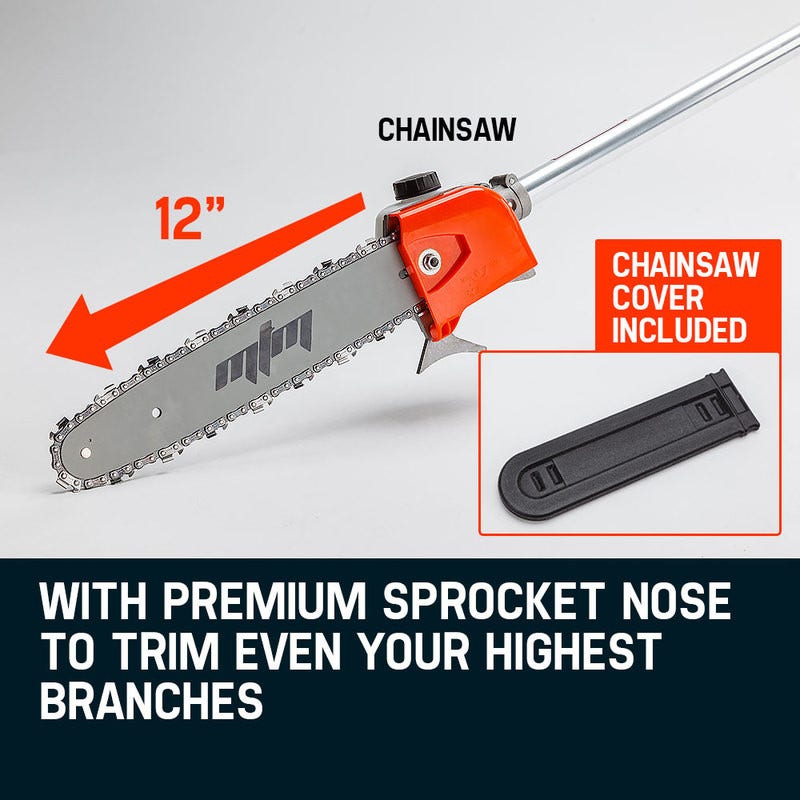 MTM 62CC Long Reach Pole Chainsaw Hedge Trimmer Pruner Chain Saw Cutter Multi Tool