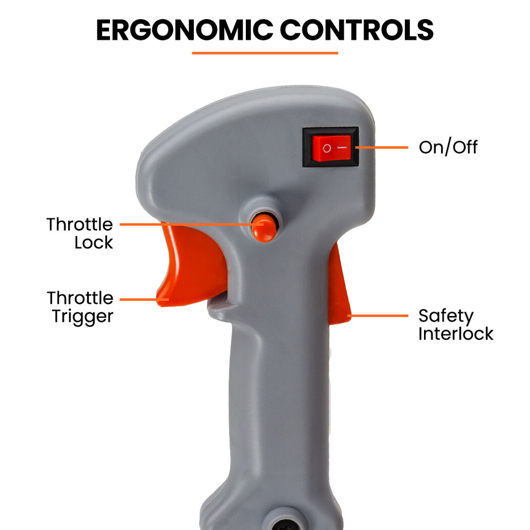 MTM 62cc 7in1 Brush Cutter Garden Multi-Tool , Pole Hedge & Line Trimmer, Bullhorn Handle, 12" Tree Trimming Pruning