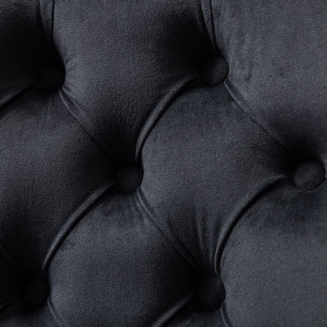 Ember Velvet Home Office Chair- Black