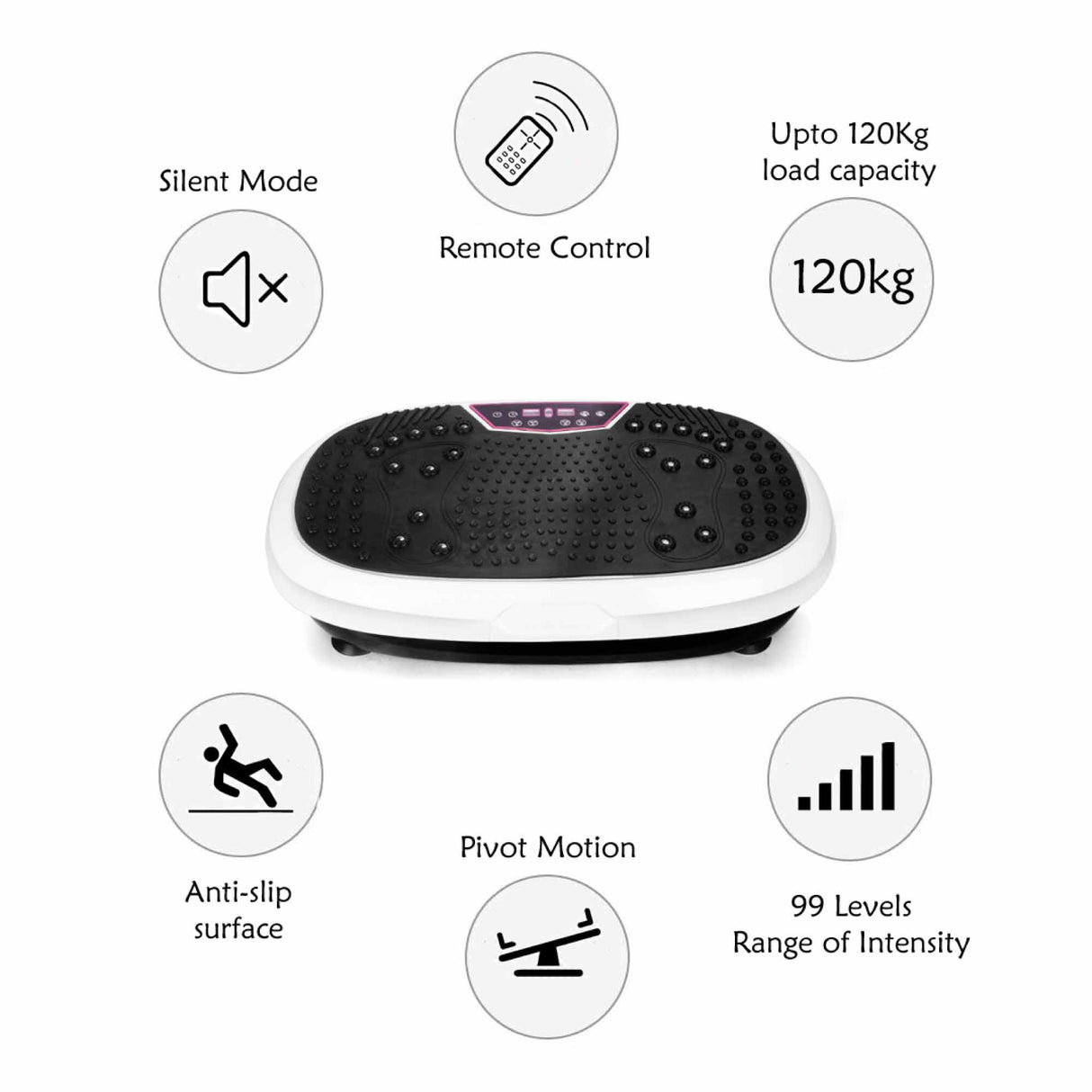 Social Hike 60cm Vibration Plate Machine Full Body Exercise Platform White