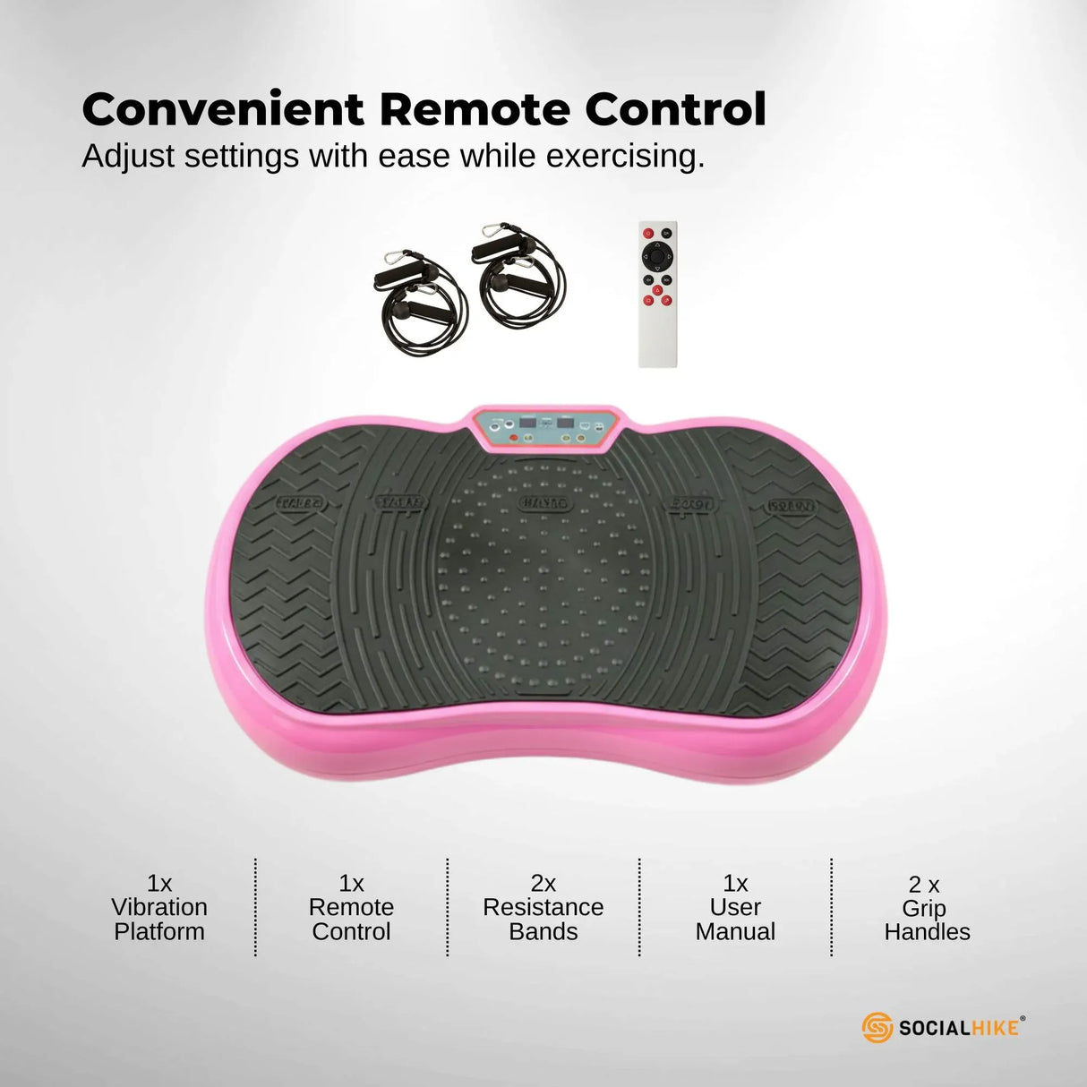 Social Hike Vibration Plate Exercise Platform - Vibrating Workout Machine Pink