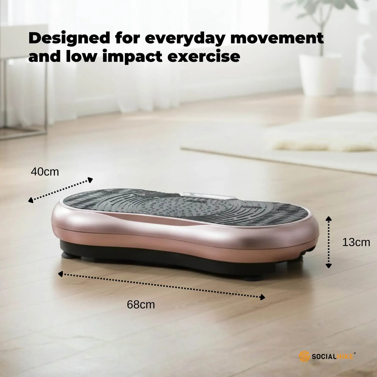 Social Hike 68cm Vibration Plate Machine Full Body Workout Platform Rose