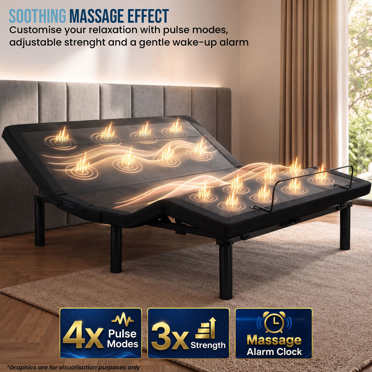Therapedic Kinetic Advance Adjustable King Single Bed Base with Head Tilt