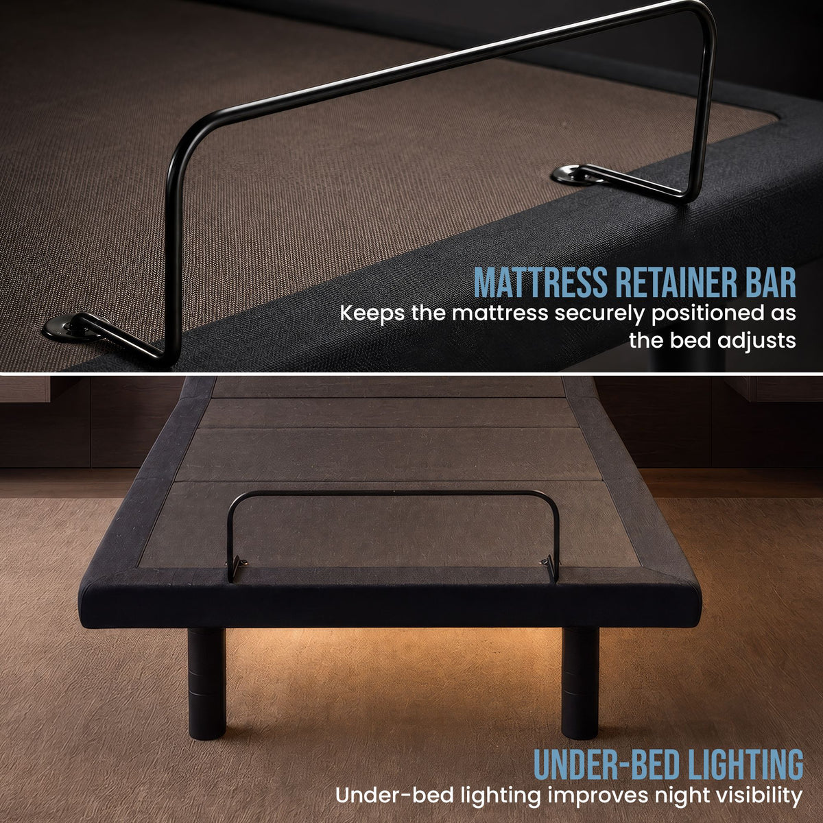 Therapedic Motion King Single Adjustable Bed Base Electric Motorised Frame with Wireless Remote & Preset