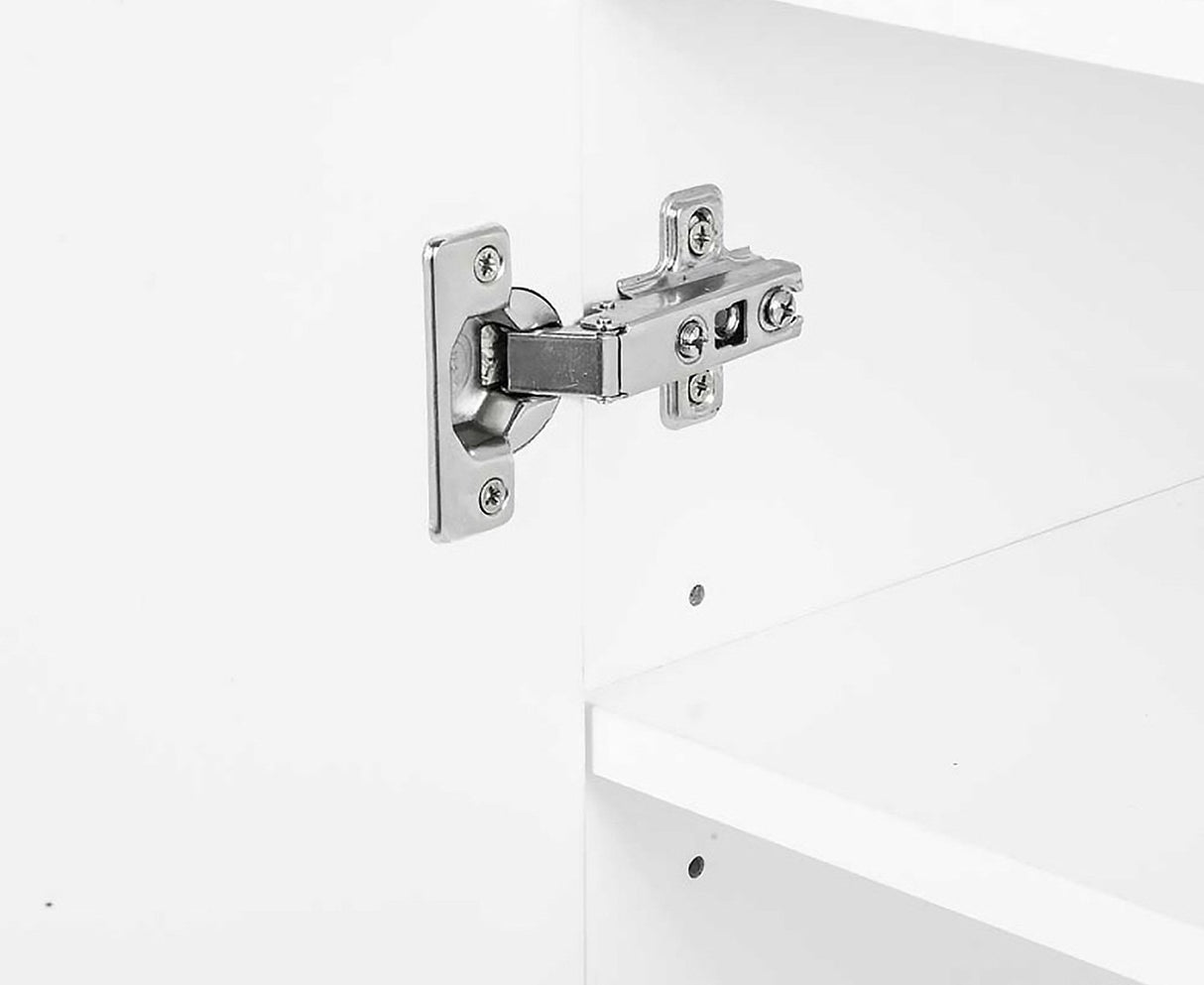 Sarantino 21 Pairs Shoe Cabinet Storage Organiser Shelf 2 Doors 80 x 30 x 90cm in White