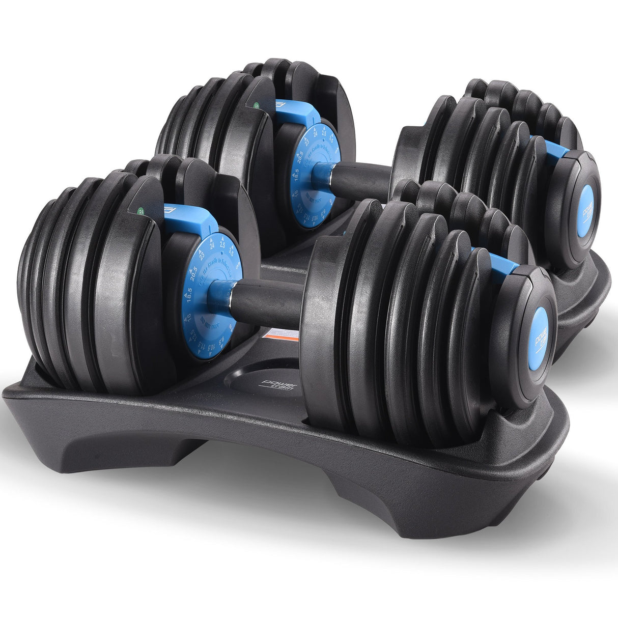 Powertrain 2x 24kg Adjustable Dumbbell Home Gym Set