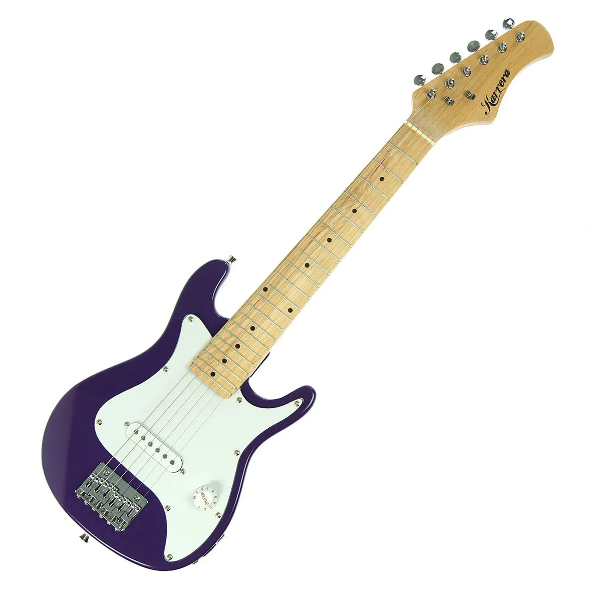 Karrera Kids Electric Guitar Junior Beginner Double Cutaway Scaled-Down Instrument for Children - Purple