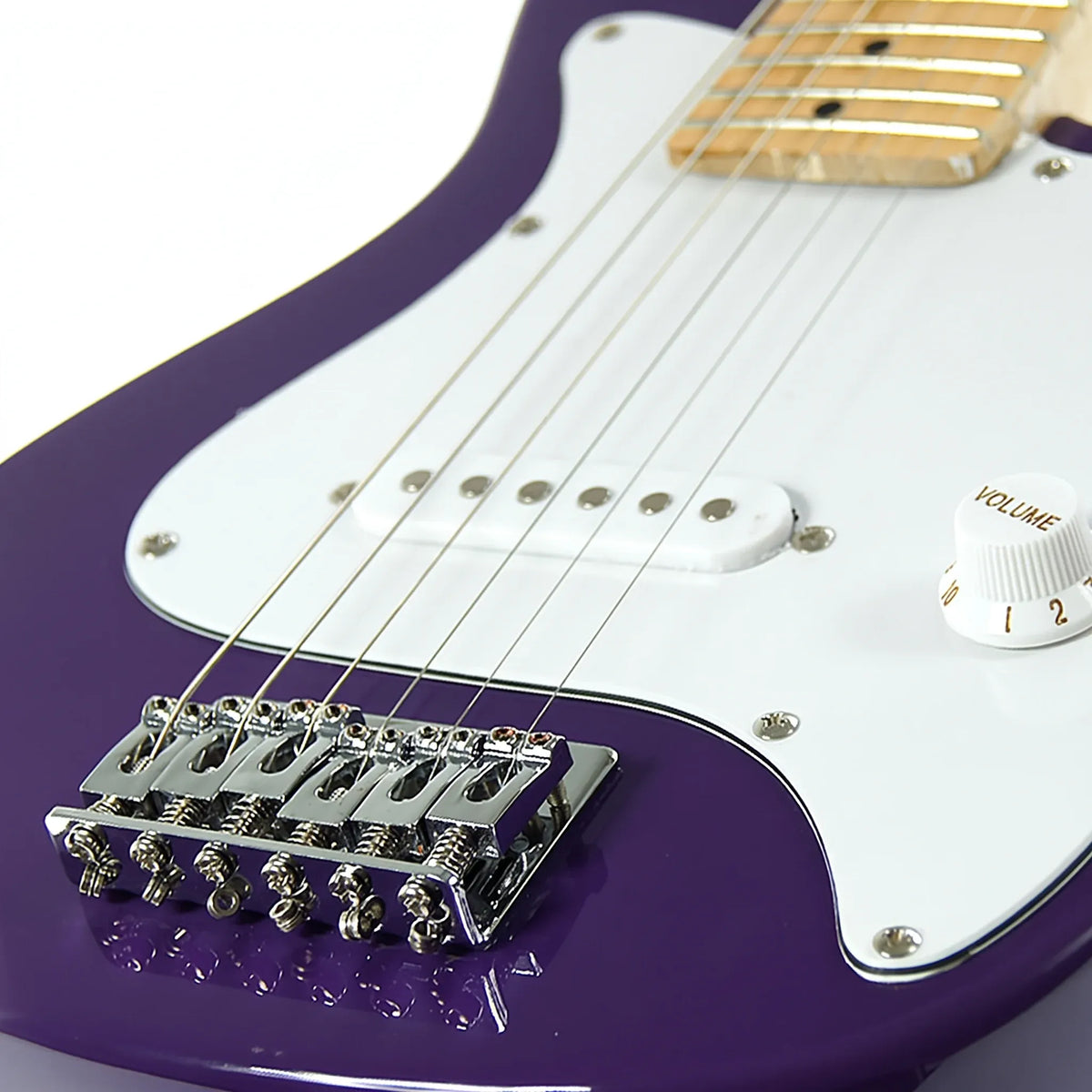 Karrera Kids Electric Guitar Junior Beginner Double Cutaway Scaled-Down Instrument for Children - Purple