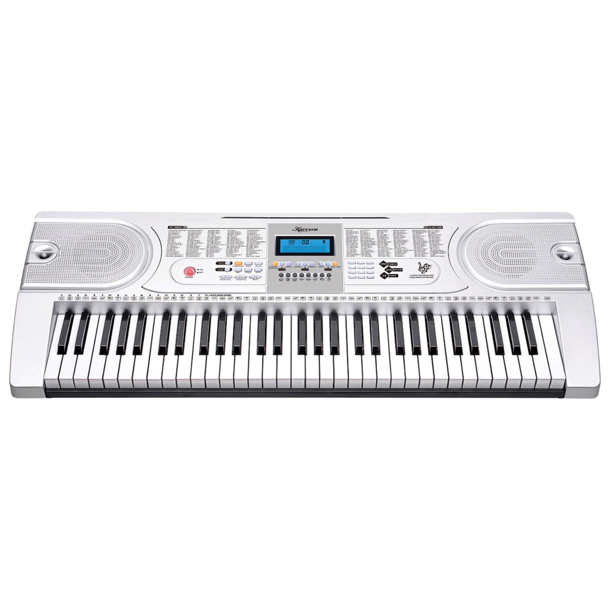 Karrera 61 Keys Electronic LED Keyboard Piano with Stand - Silver