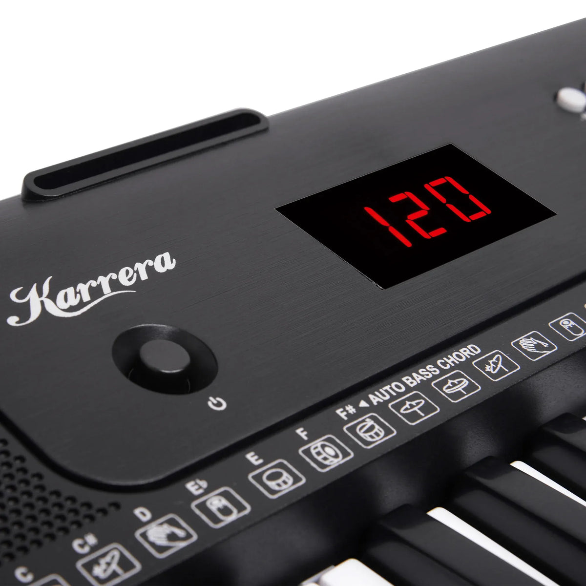 Karrera 61 Key Digital Piano Electronic Keyboard with Adjustable Folding Stand & Music Rest for Beginners Black
