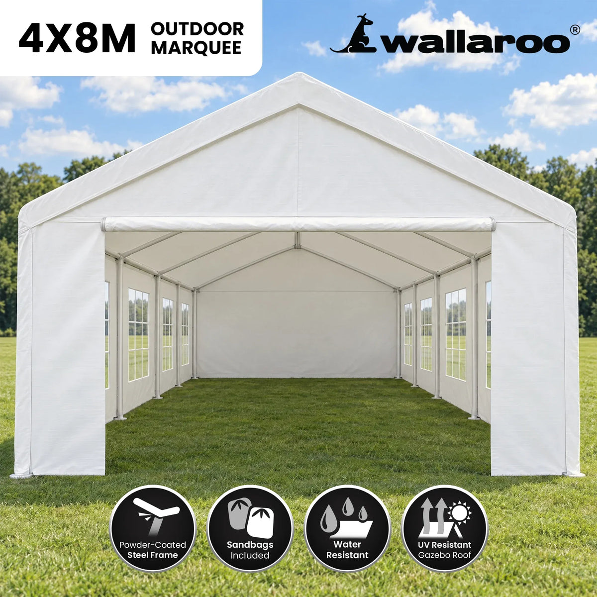Wallaroo 4x8 Outdoor event marquee - White