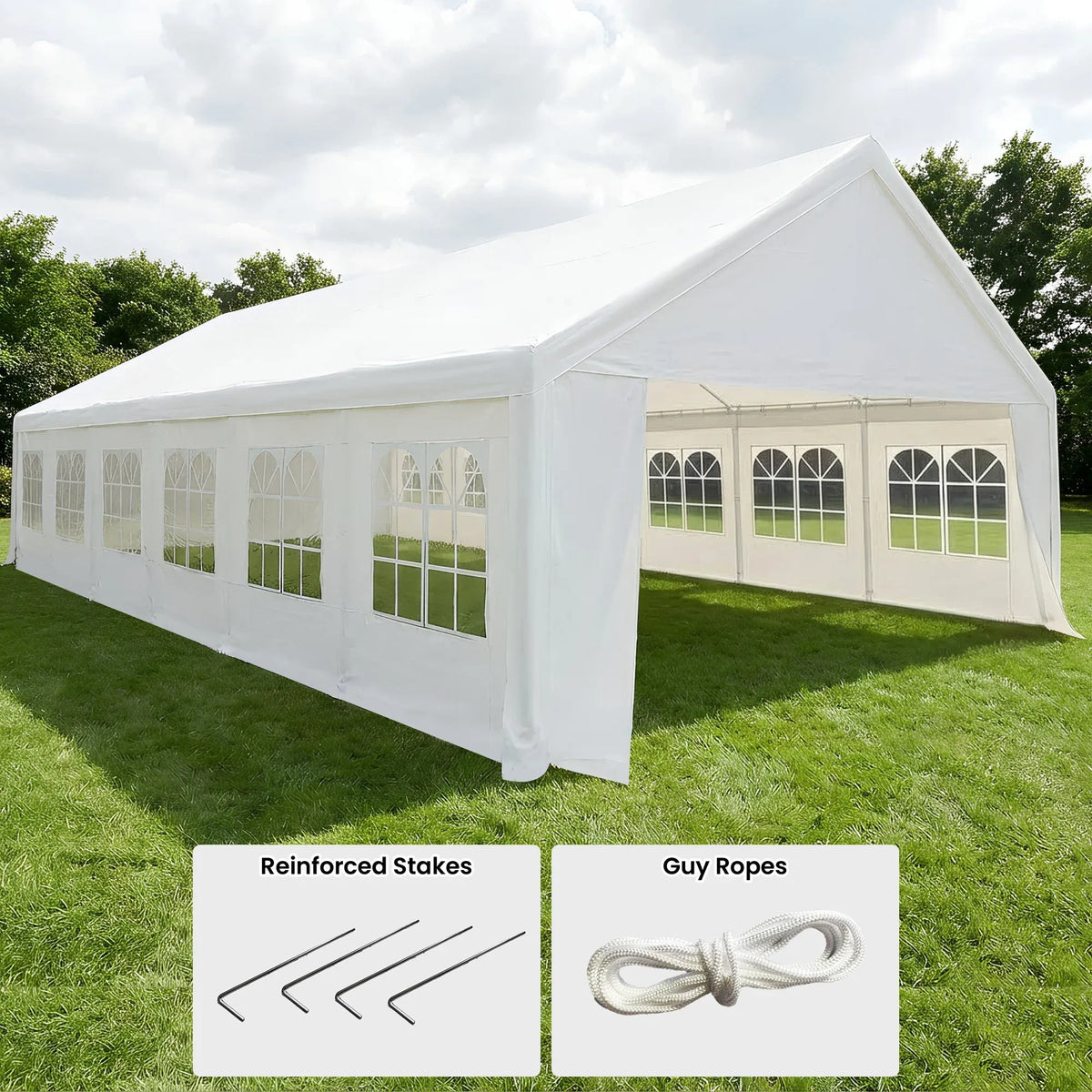 Wallaroo 6x12m Outdoor Event Marquee Gazebo Party Wedding Tent - White
