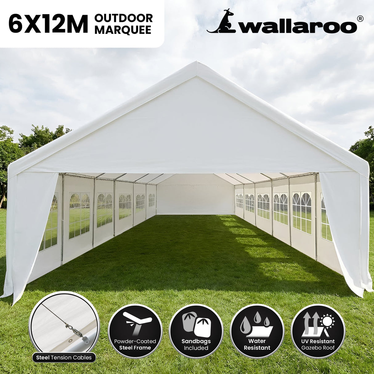 Wallaroo 12m x 6m outdoor event marquee carport tent