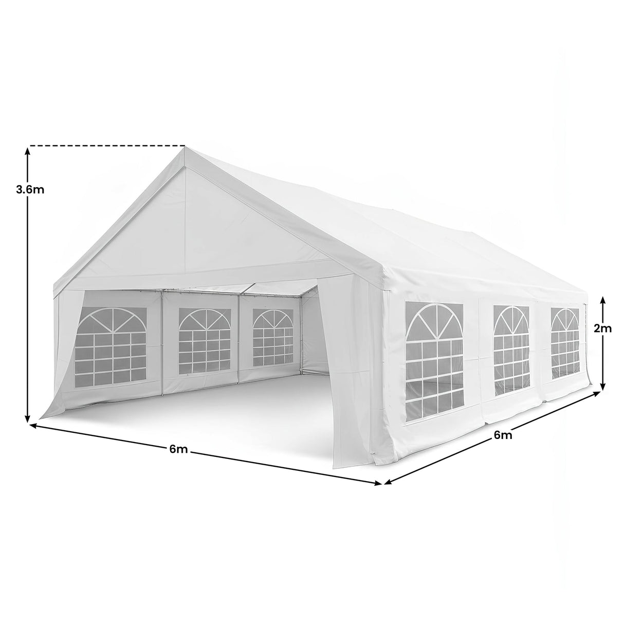 Wallaroo 6x6m Outdoor Event Marquee Gazebo Party Wedding Tent - White
