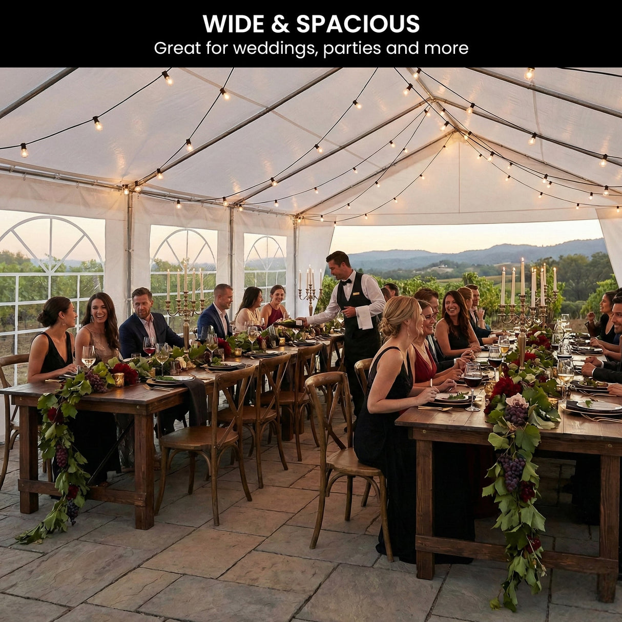 Wallaroo 6x6m Outdoor Event Marquee Gazebo Party Wedding Tent - White