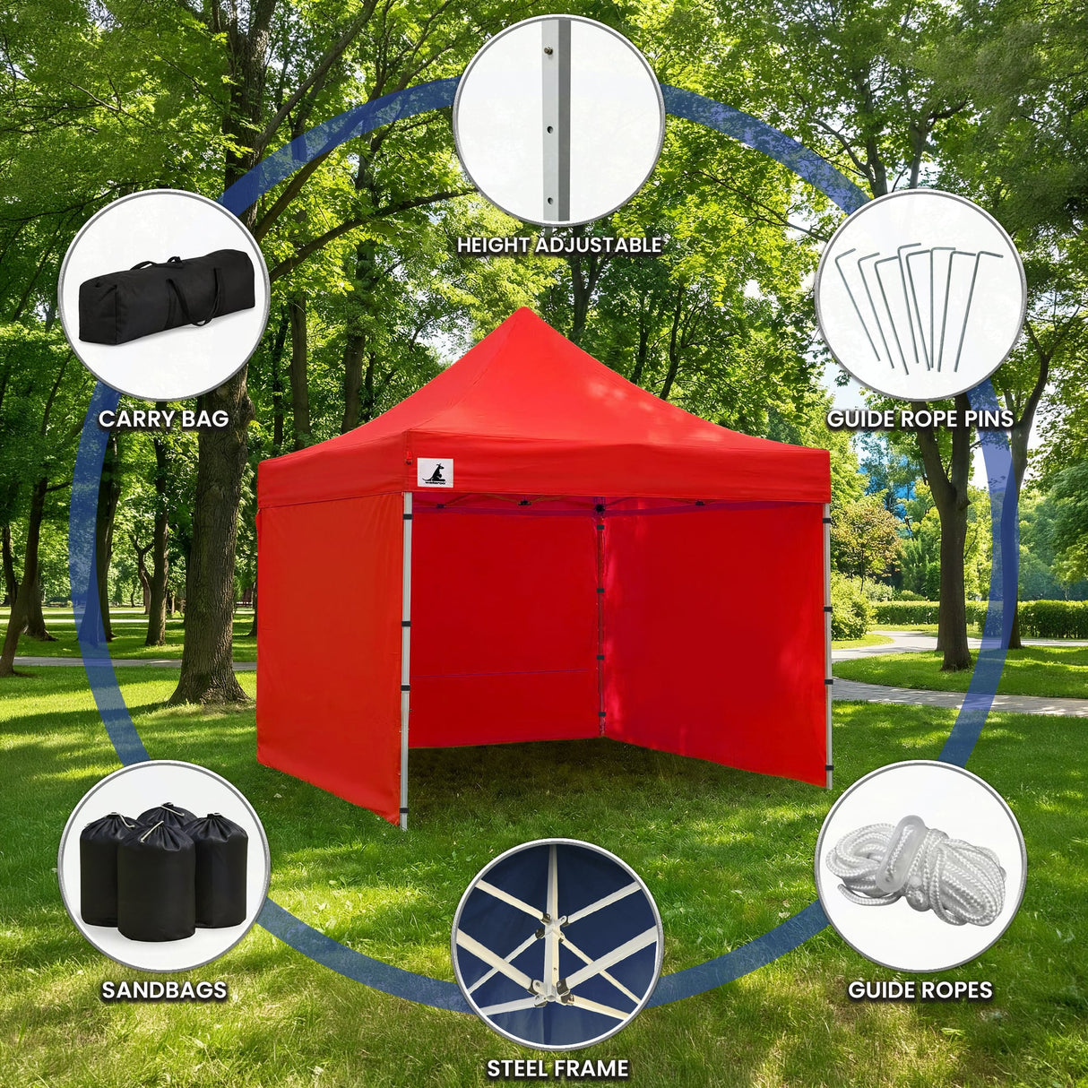 Wallaroo Gazebo Tent Marquee 3x3 PopUp Outdoor Red