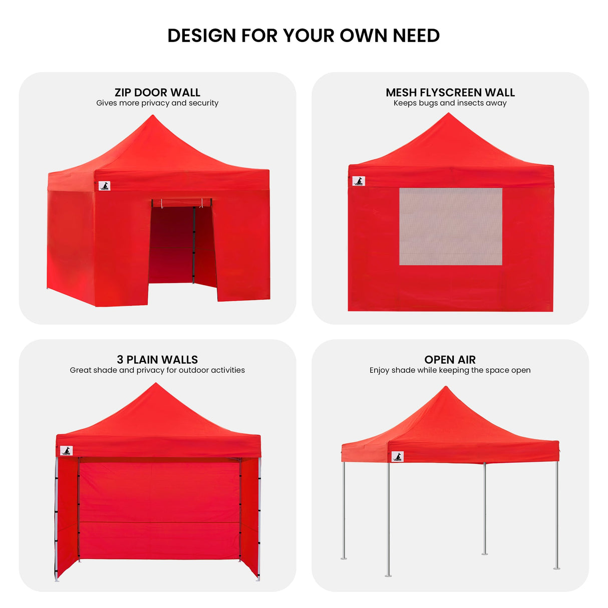 Wallaroo Gazebo Tent Marquee 3x3 PopUp Outdoor Red