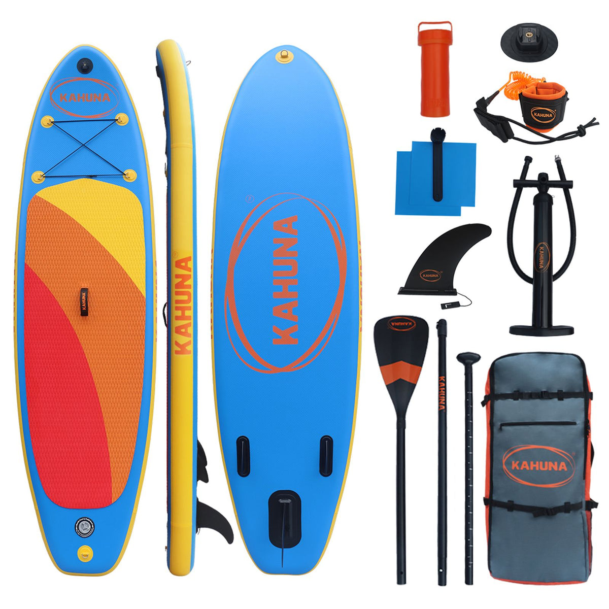 Kahuna Hana 10FT Inflatable Stand Up Paddle Board Set - Non-Slip iSUP Paddleboard with Backpack Paddle Pump Leash