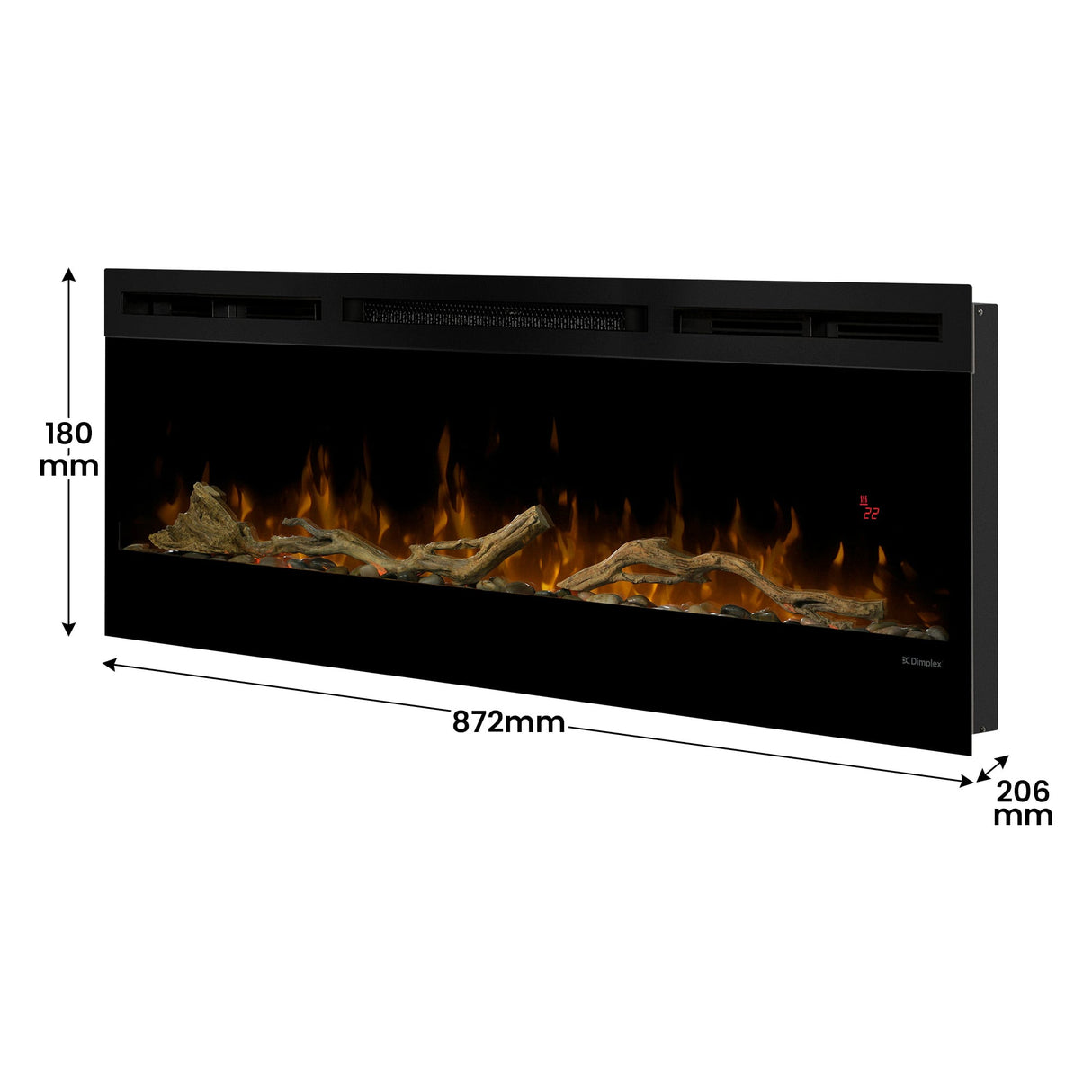 Dimplex 74-inch Linear Fireplace Driftwood and River Rock Accessory Package