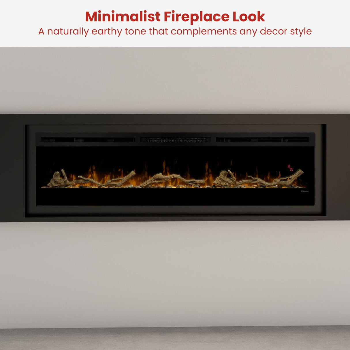 Dimplex 74-inch Linear Fireplace Driftwood and River Rock Accessory Package