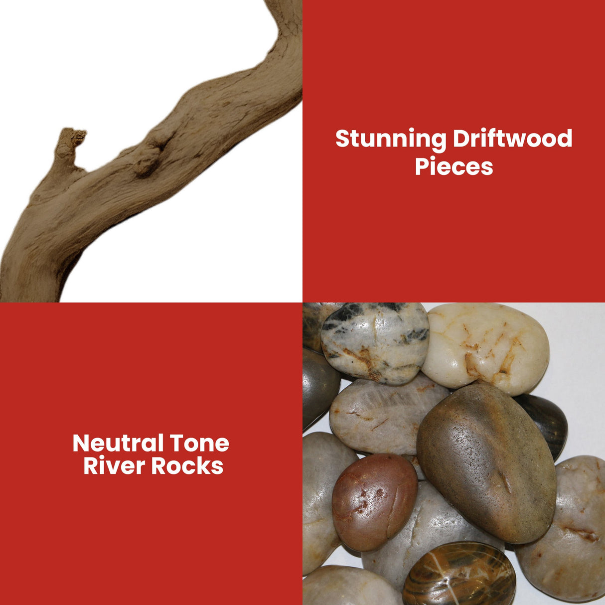 Dimplex 74-inch Linear Fireplace Driftwood and River Rock Accessory Package