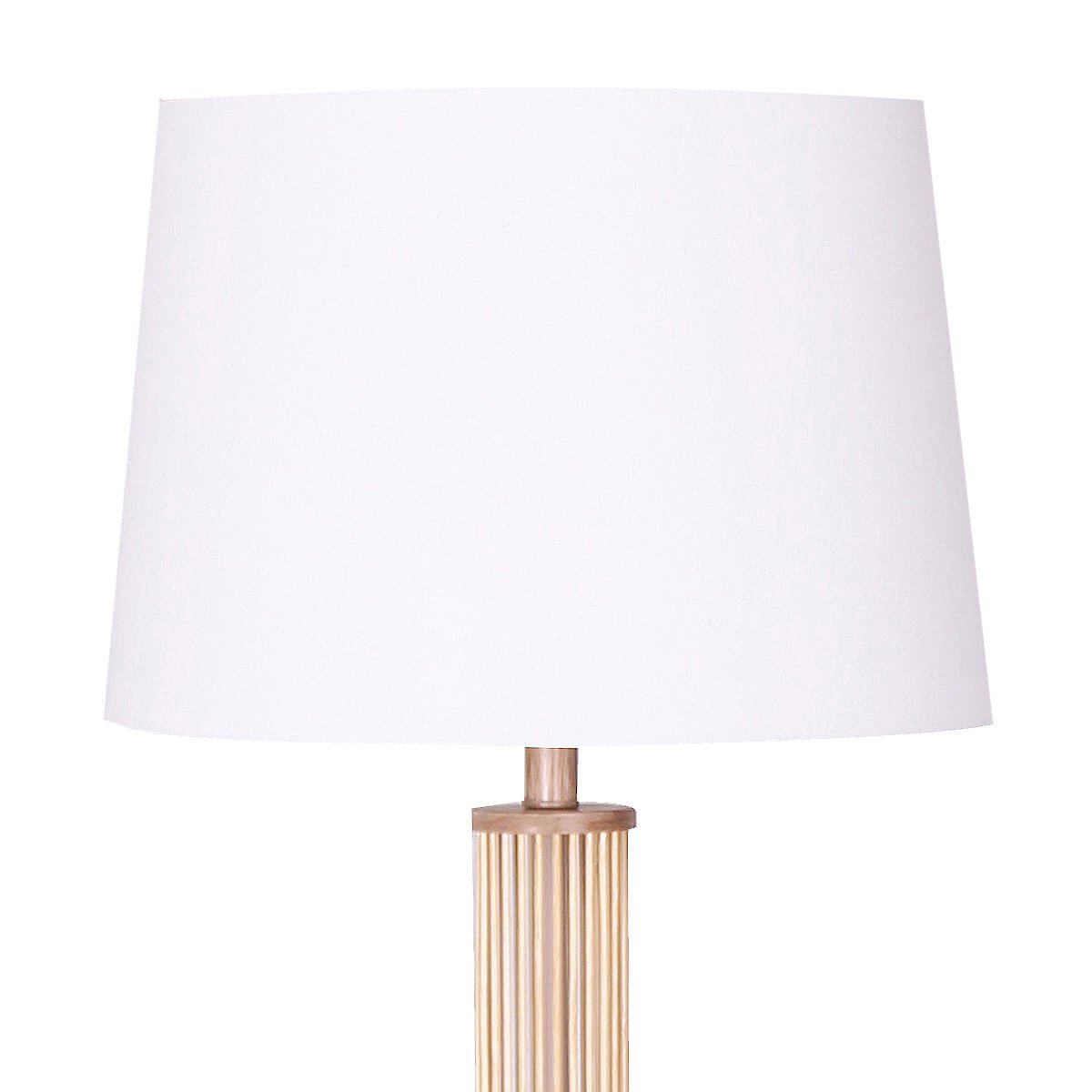 Sarantino Rattan Floor Lamp With Paper-White Linen Shade by Sarantino
