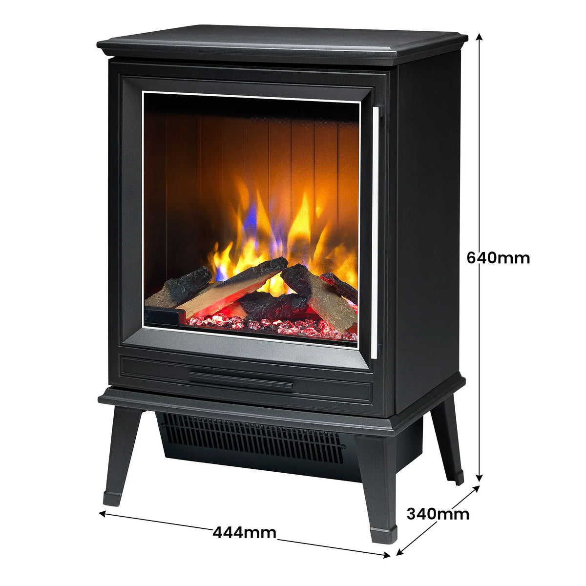 Dimplex Laverton 2kW Freestanding Electric Fireplace Stove Heater, 3D Optiflame Effect, Remote Control, Matte Black