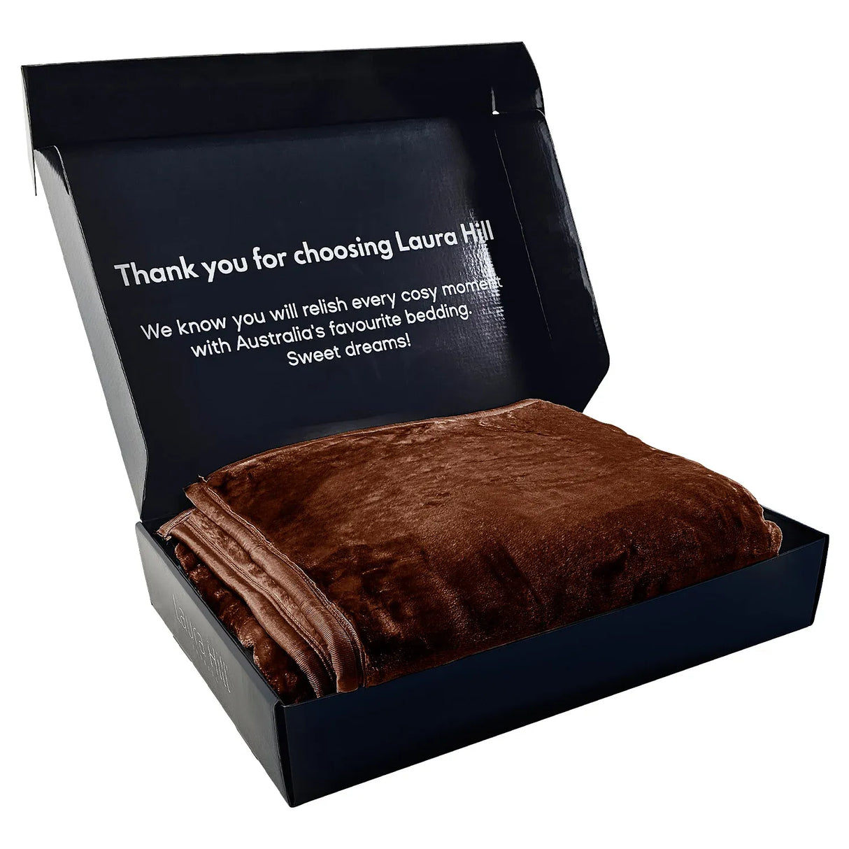 Laura Hill 800-GSM Mink Blanket Gift Boxed Queen Size Double-Sided Soft Plush Bed Faux Throw Rug Chocolate