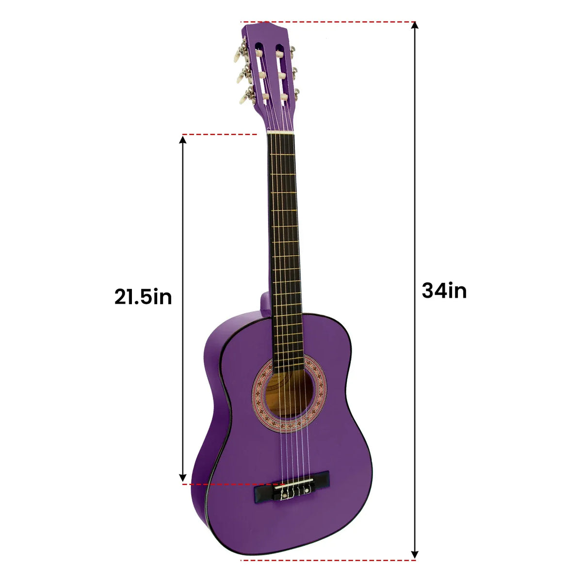 Karrera 34in Wooden Acoustic Childrens Guitar - Purple