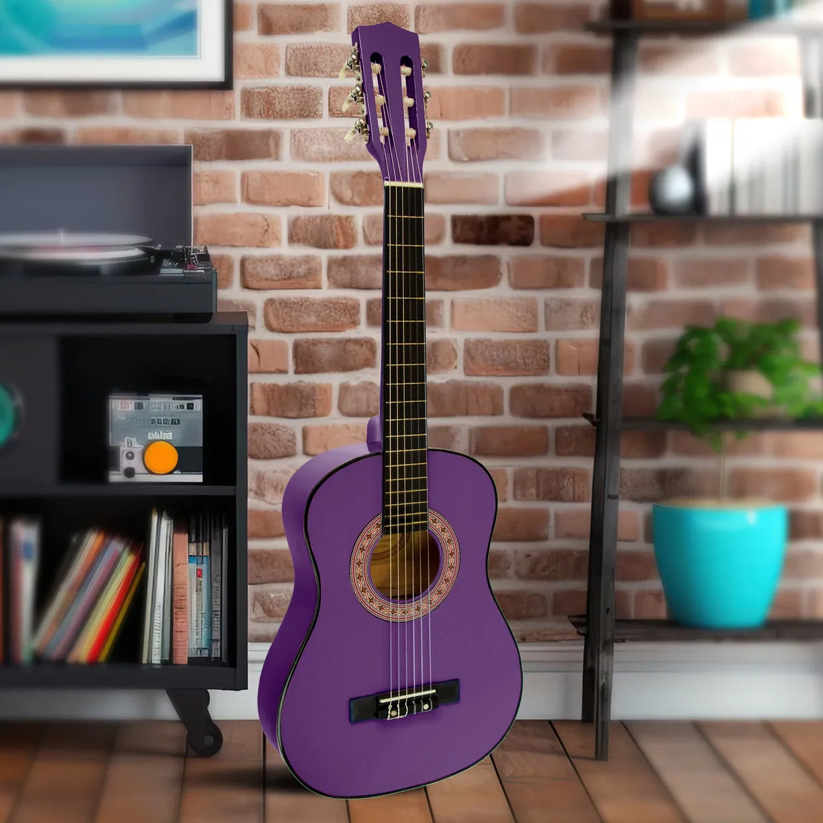 Karrera 34in Wooden Acoustic Childrens Guitar - Purple