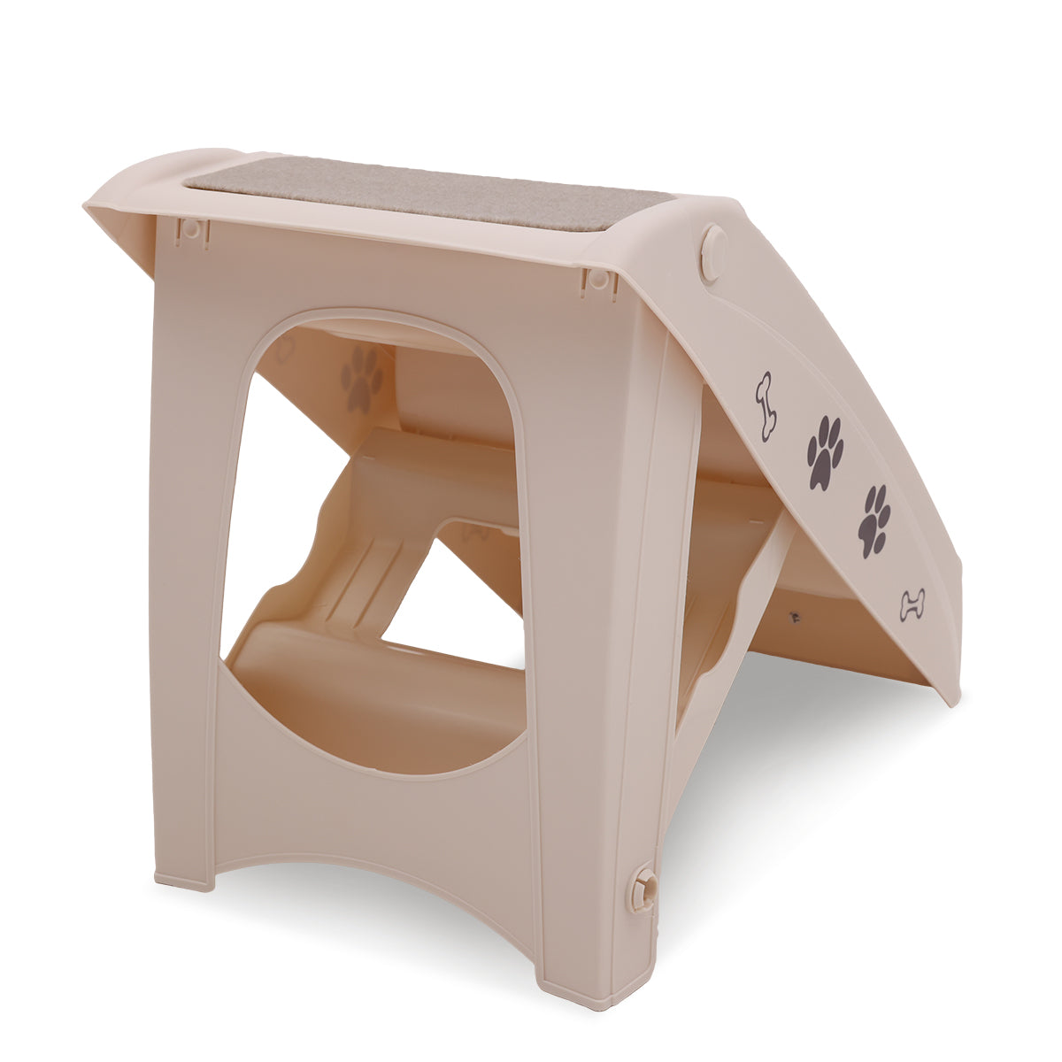 Furtastic Foldable Pet Stairs In White - 50cm Dog Ladder Cat Ramp