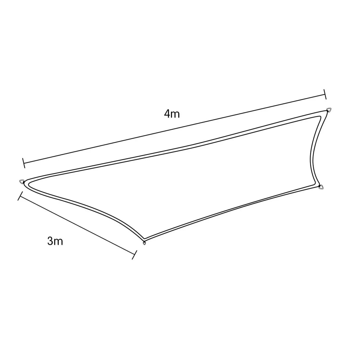 Wallaroo Rectangular Shade Sail Sand: 3m x 4m