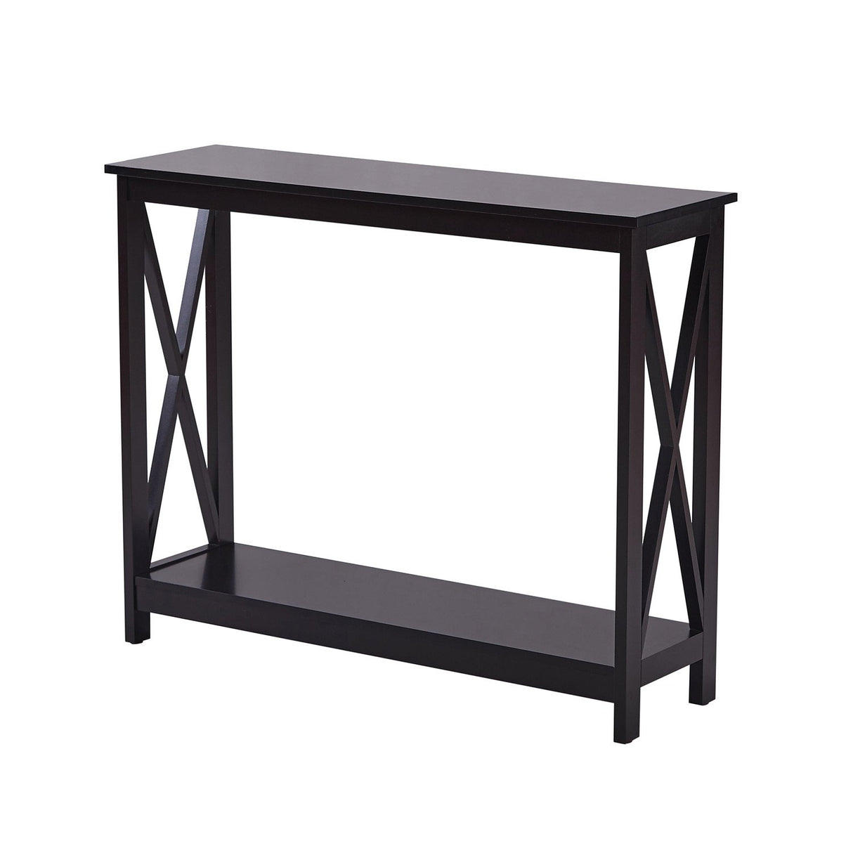 Sarantino Isla X-Frame Console Table in Black