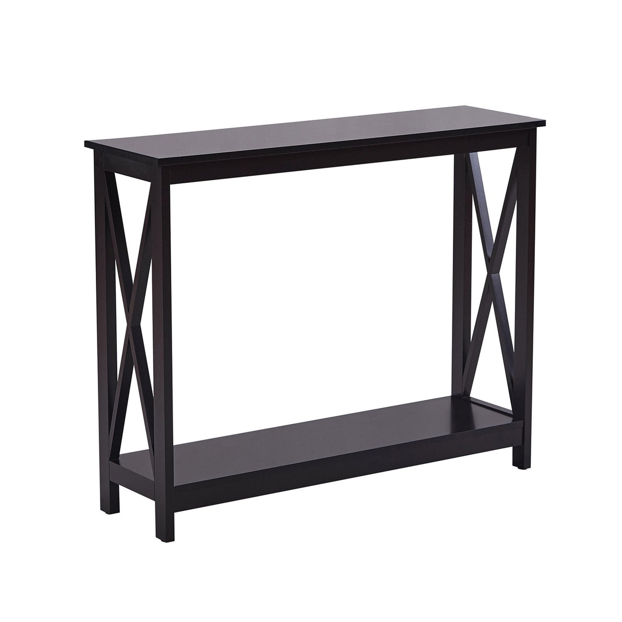 Sarantino Isla X-Frame Console Table in Black