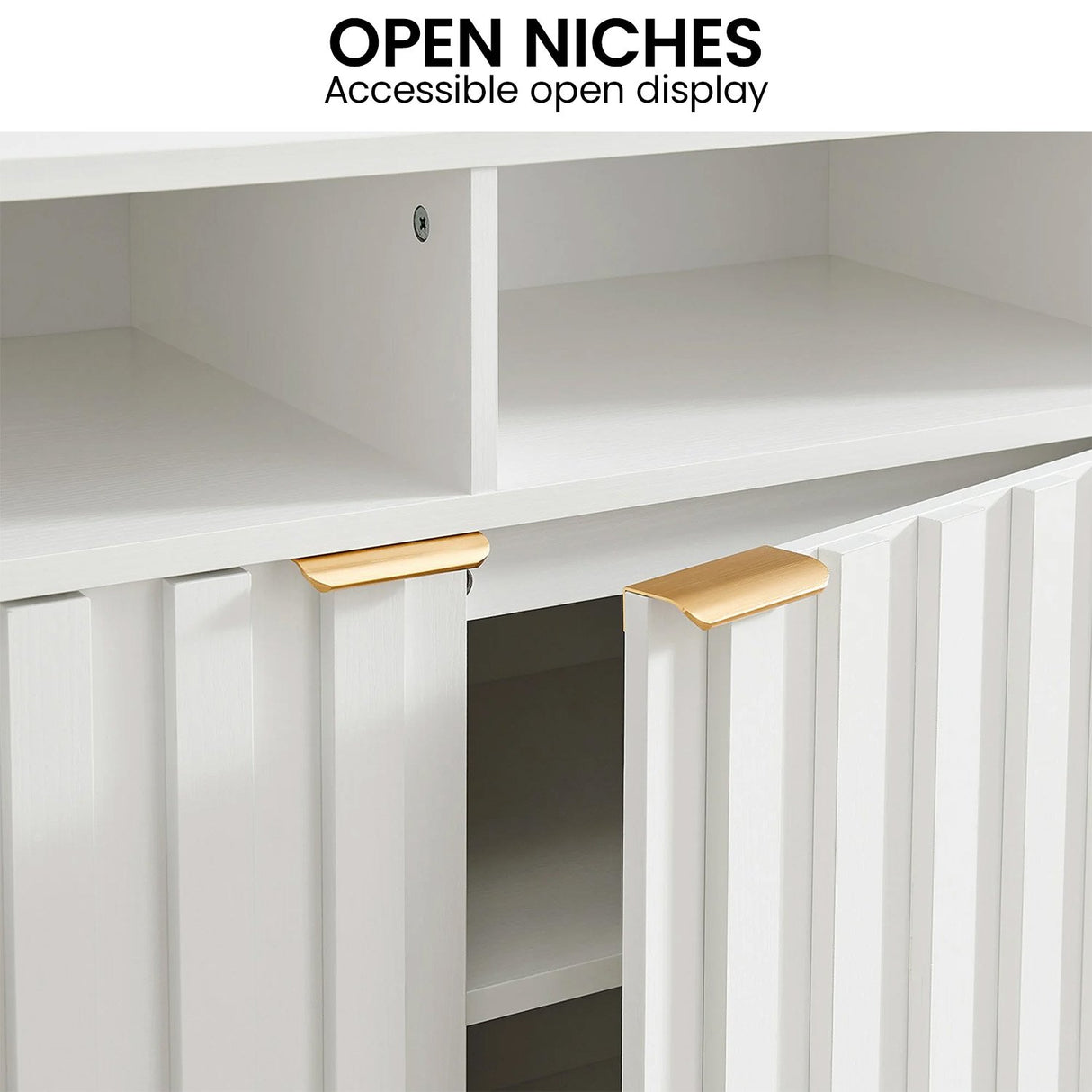 Sarantino Eleni 2-Door Sideboard Buffet Hallway Cabinet Storage Console Cupboard in White