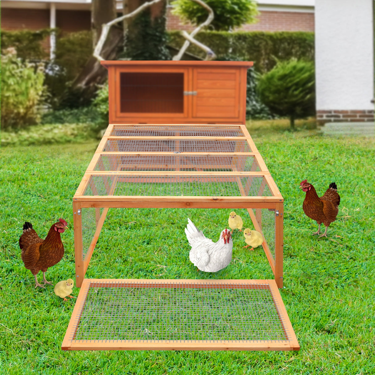 Furtastic Rectangular Wooden Chicken Coop & Rabbit Hutch